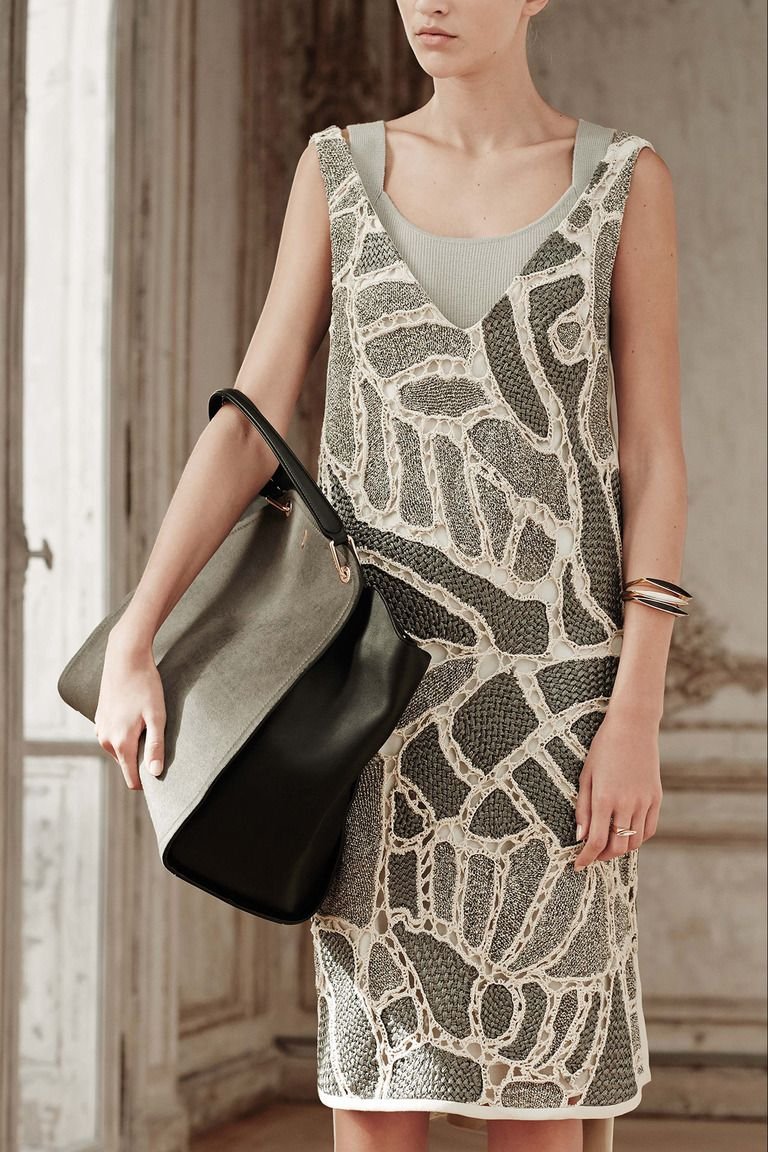 Комбинированное платье с вязаной кокеткой