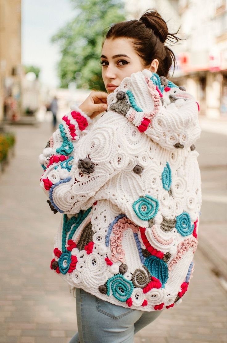 Кардиган из вязаной лисы