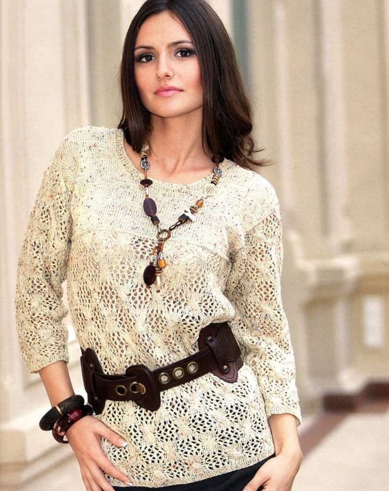 Трикотажная кофта с кружевом