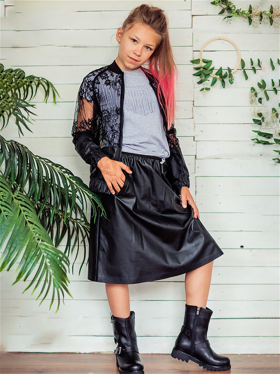 Кожаная юбка для девочки