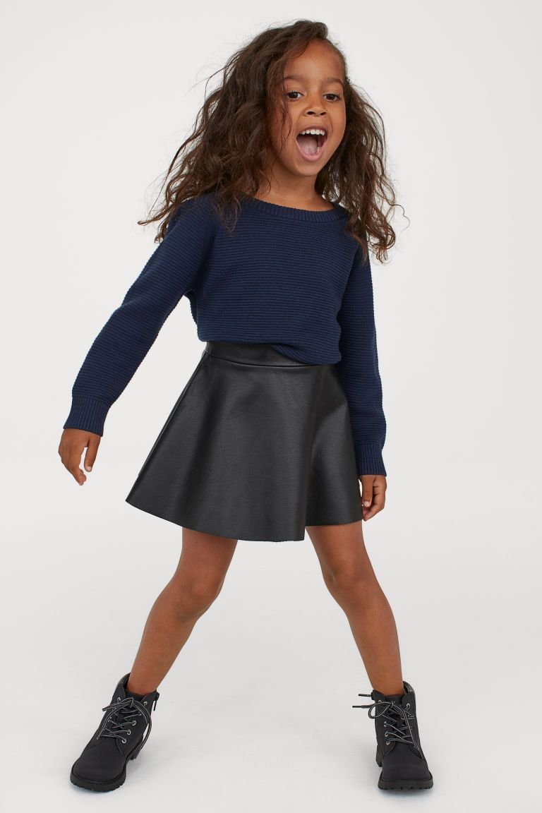 Коричневая кожаная юбка