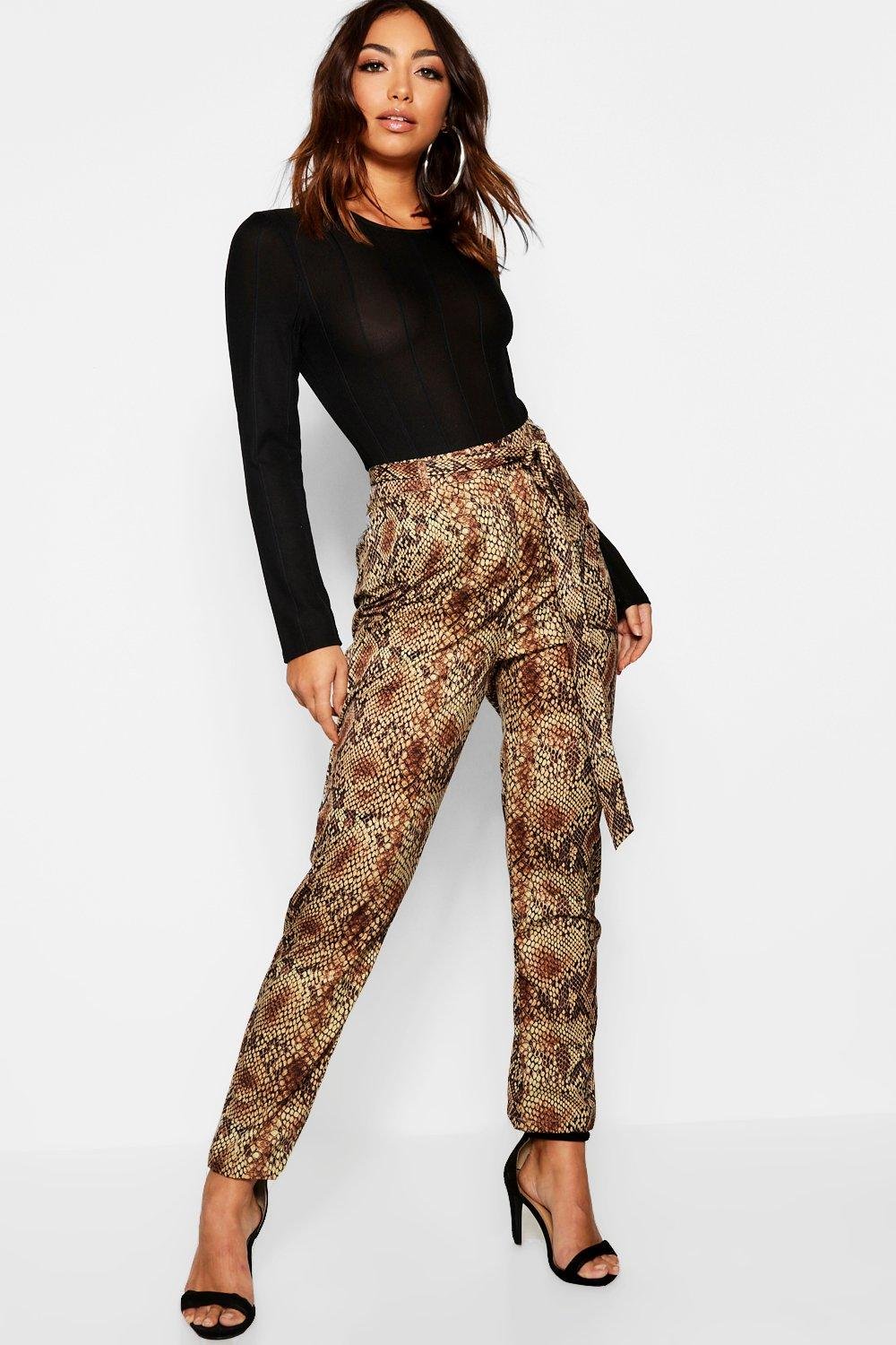 Брюки со змеиным принтом