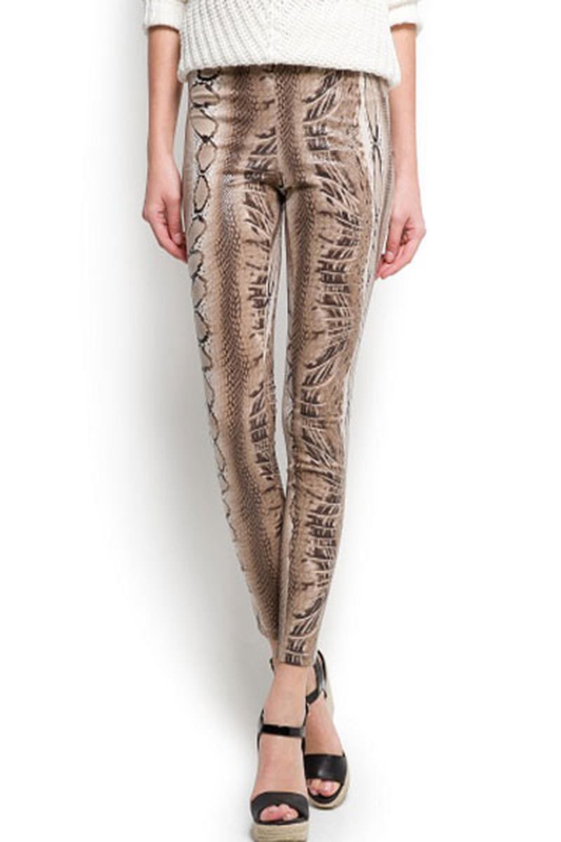 Zara Basic капри со змеиным принтом