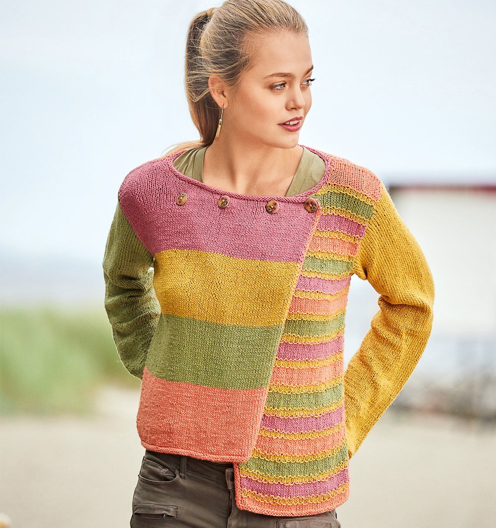 Женский свитер в стиле пэчворк