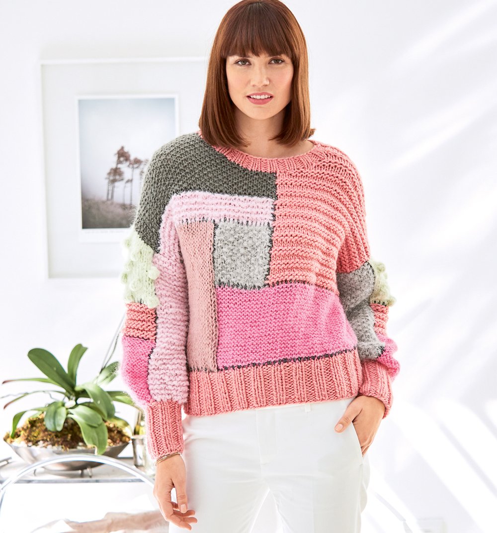 Кофта из разноцветной пряжи