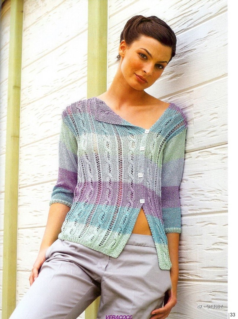 Свитер двухцветный женский