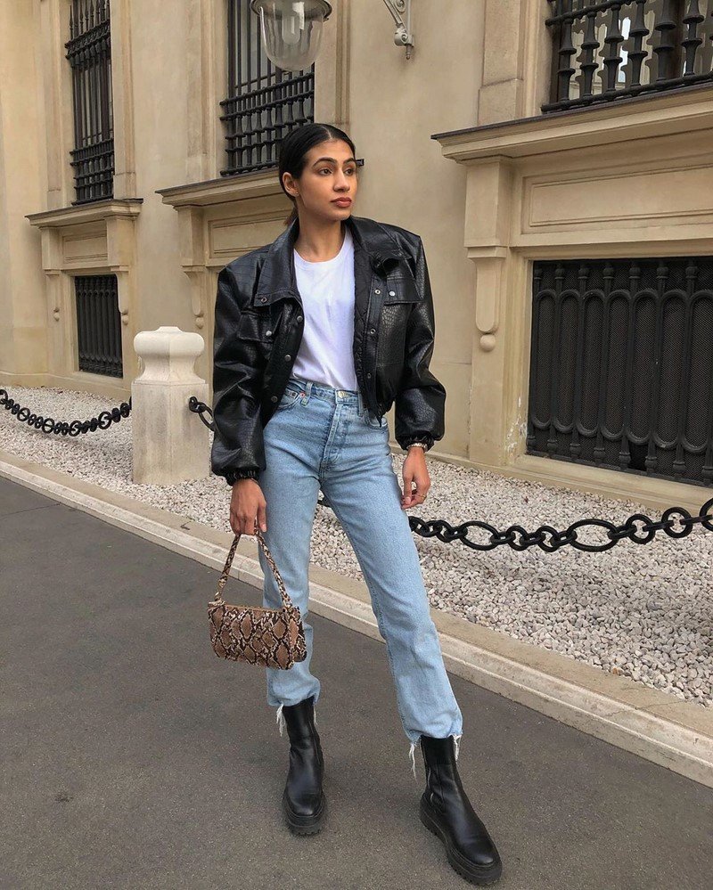 Образ джинсы и казаки