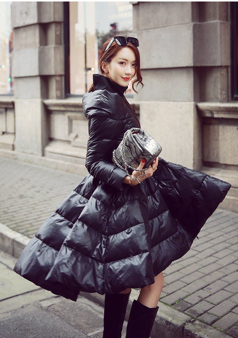 Пальто с большим воротником женское