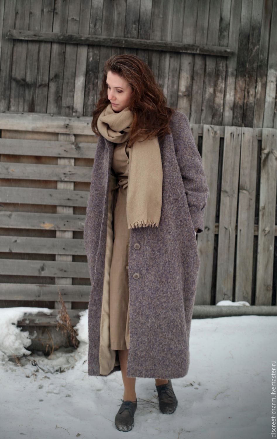 Кардиган мохеровый длинный