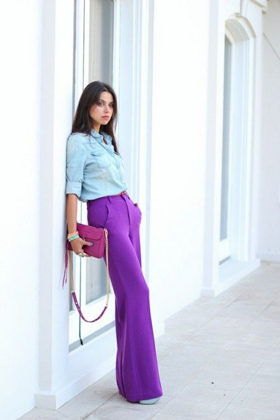 Лавандовый тренч стрит стайл