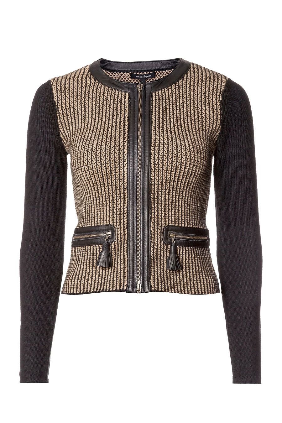 Комбинированные куртки из кожи и ткани