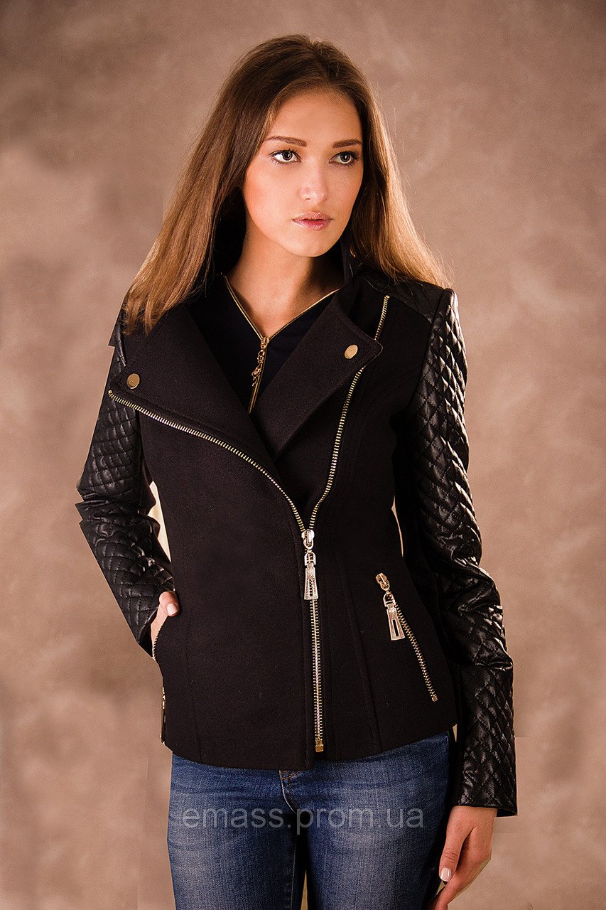 Жакет с вязаными рукавами