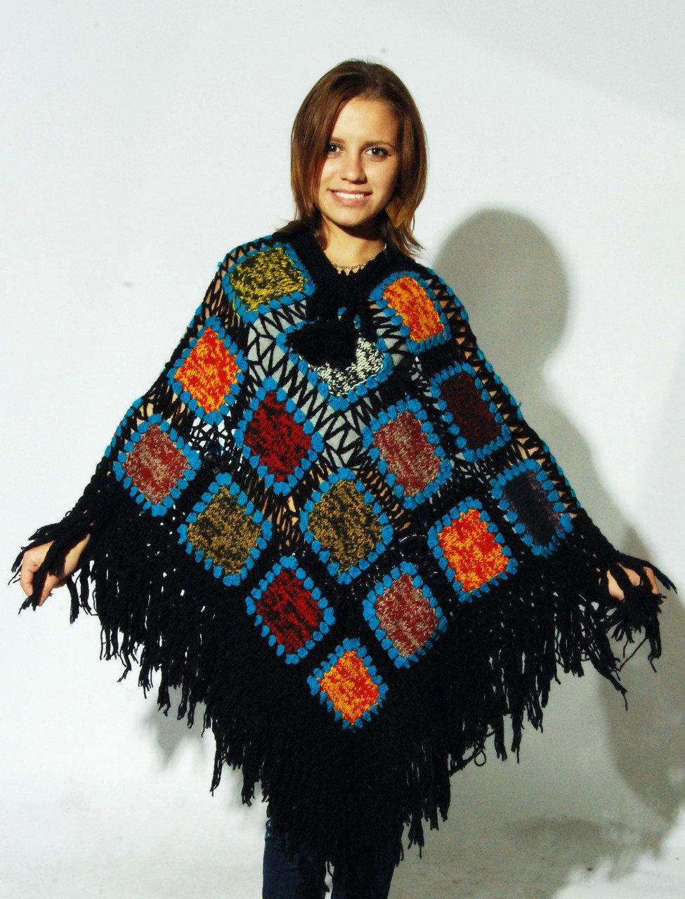 Кардиган пончо