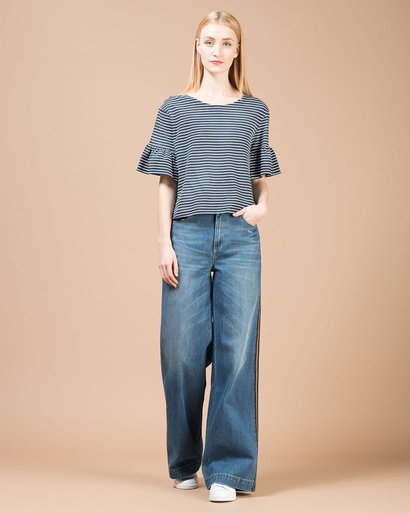 Джинсы палаццо на полных