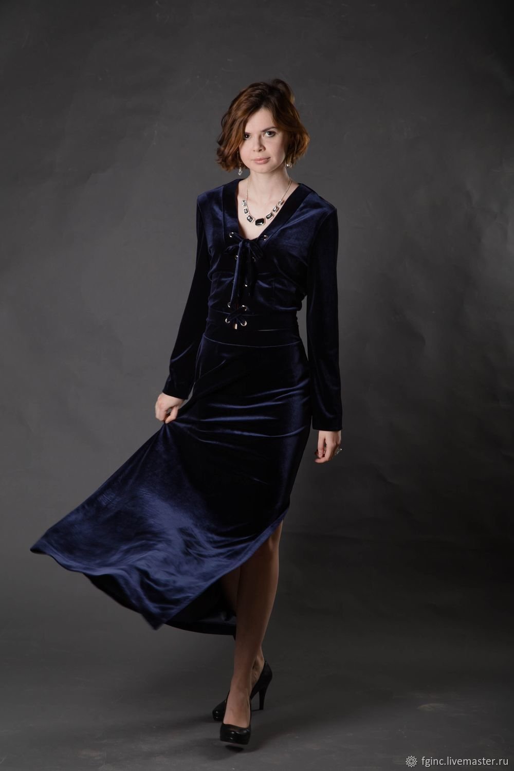 Платье uterque черное бархатное