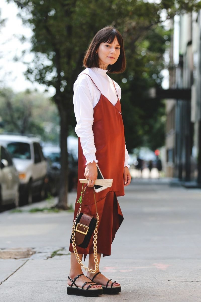 Платье комбинация стрит стайл 2021