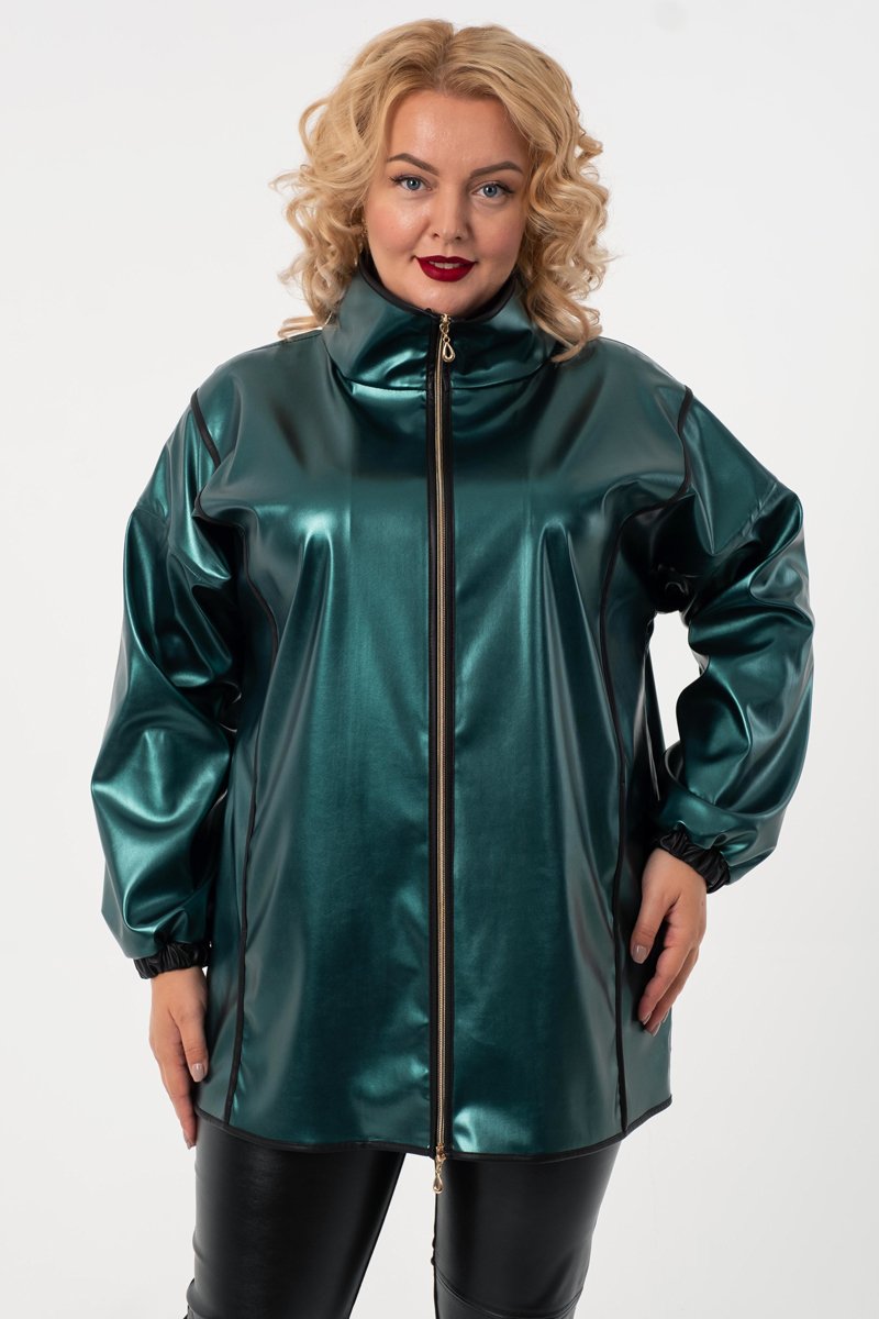 Длинное кожаное пальто женское