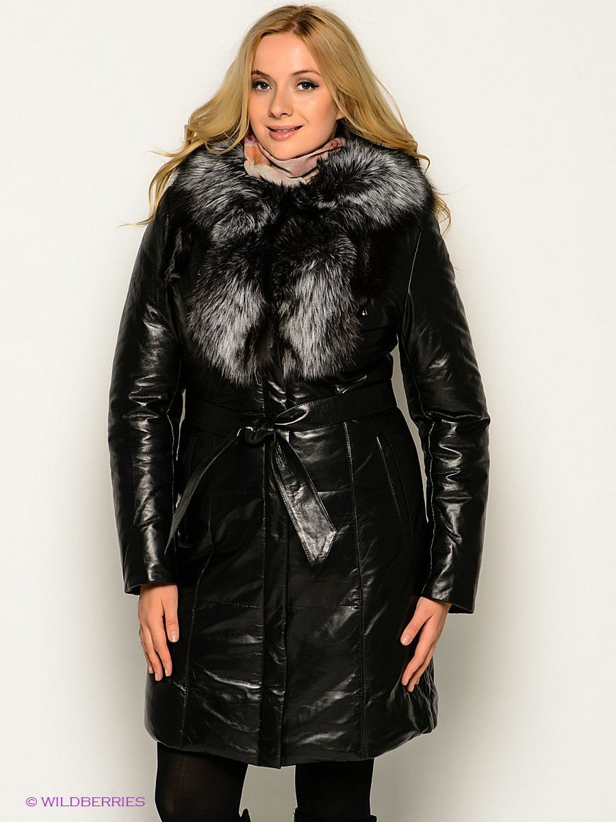 Кожаное пальто с капюшоном 52 размер Отто