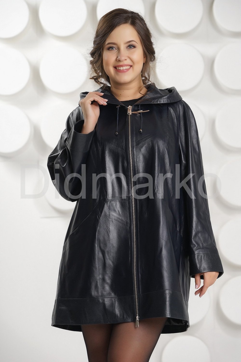 Кожаное утепленное пальто Каляев