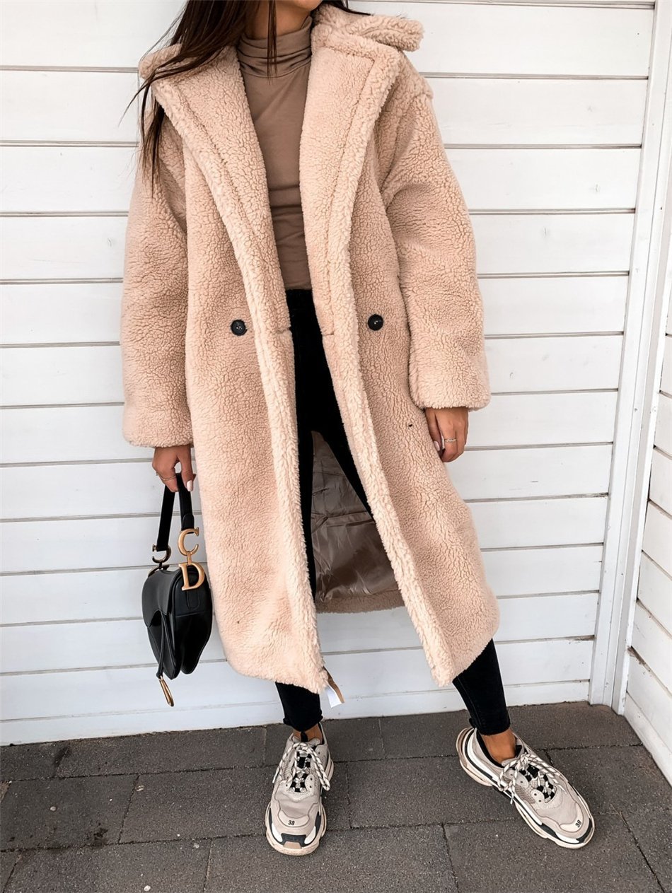 Pull and Bear пальто из искусственной овчины