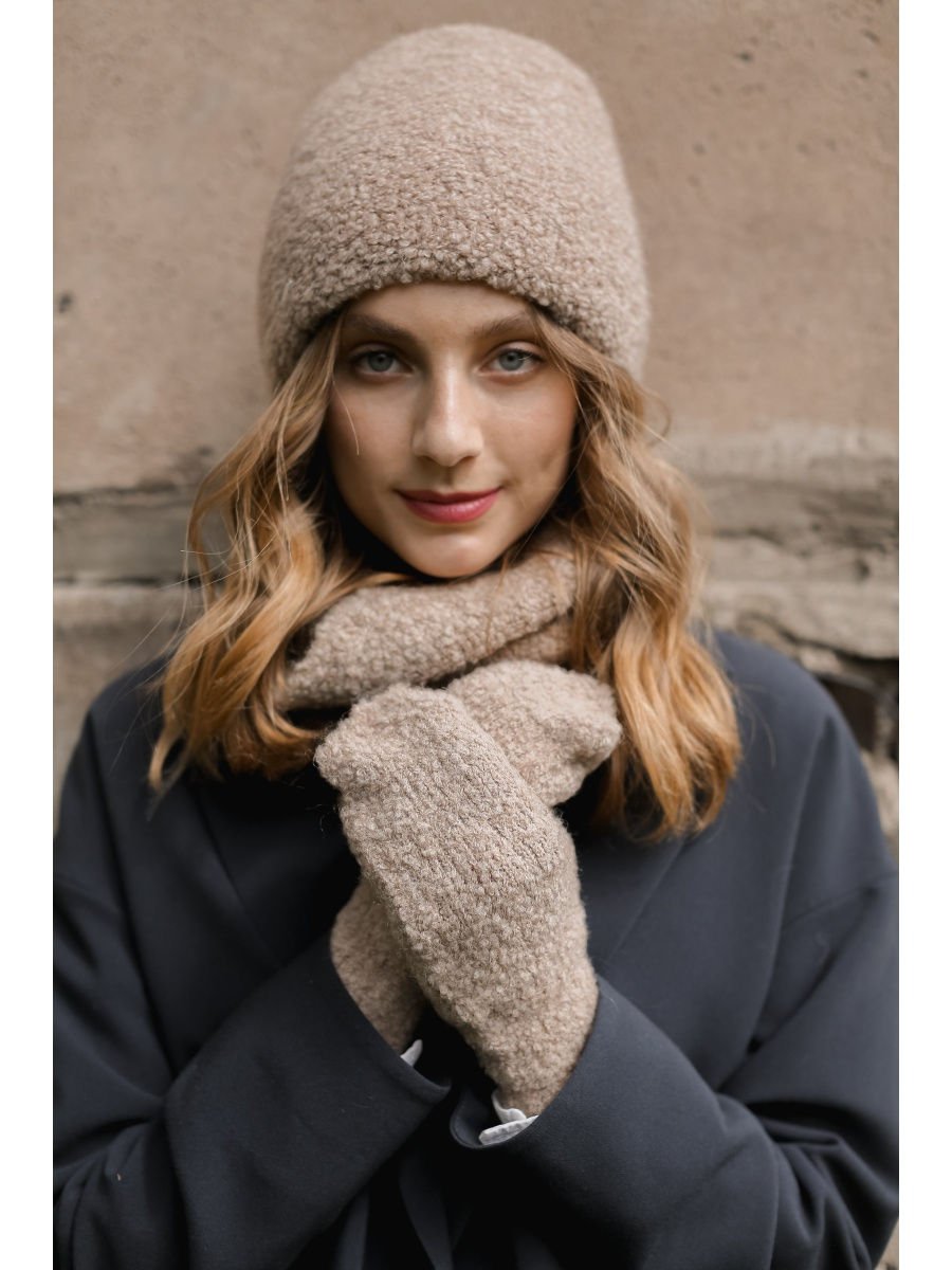 Шапка бини терракот -