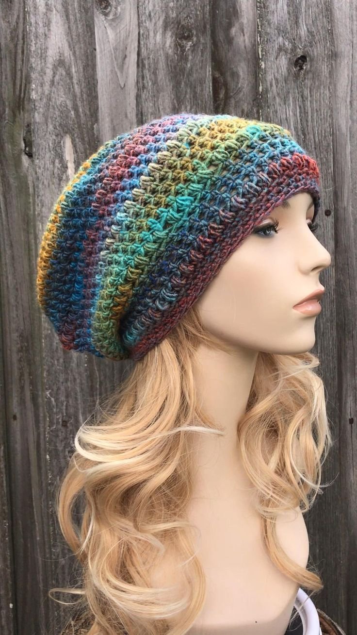 Шапочка столбиками с накидом