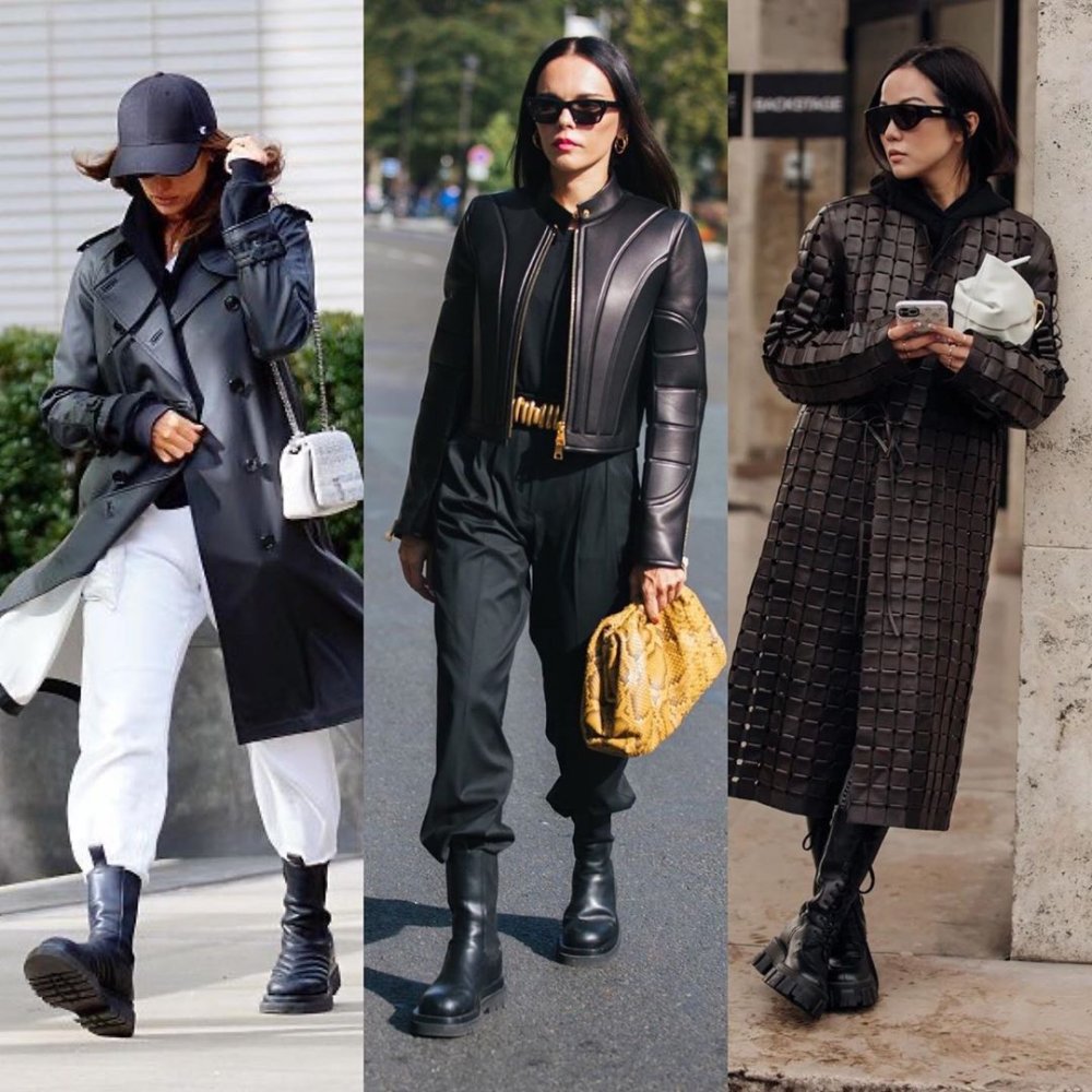 Грубые ботинки с широкими брюками