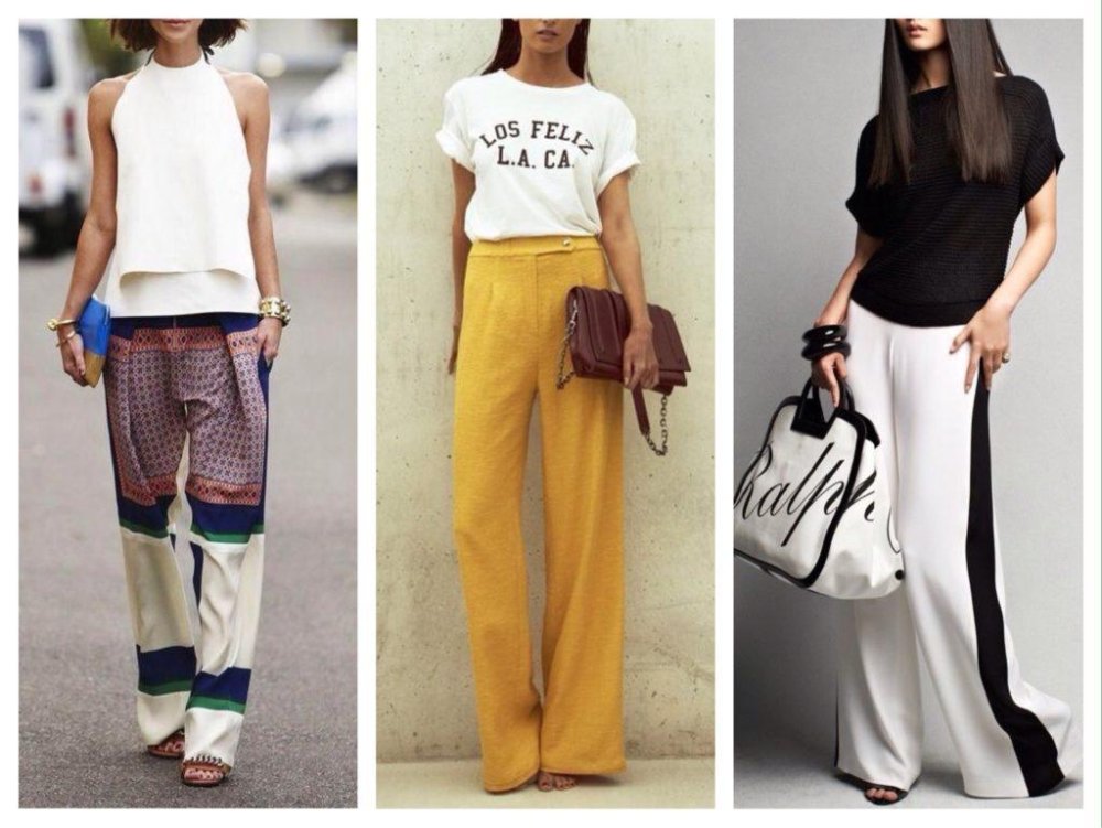 Брюки палаццо укороченные с чем носить