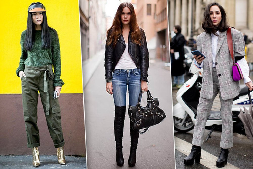 Брюки заправленные в ботинки женские