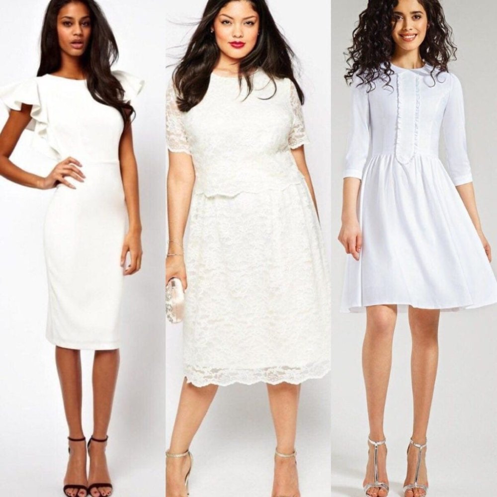 Белое платье миди