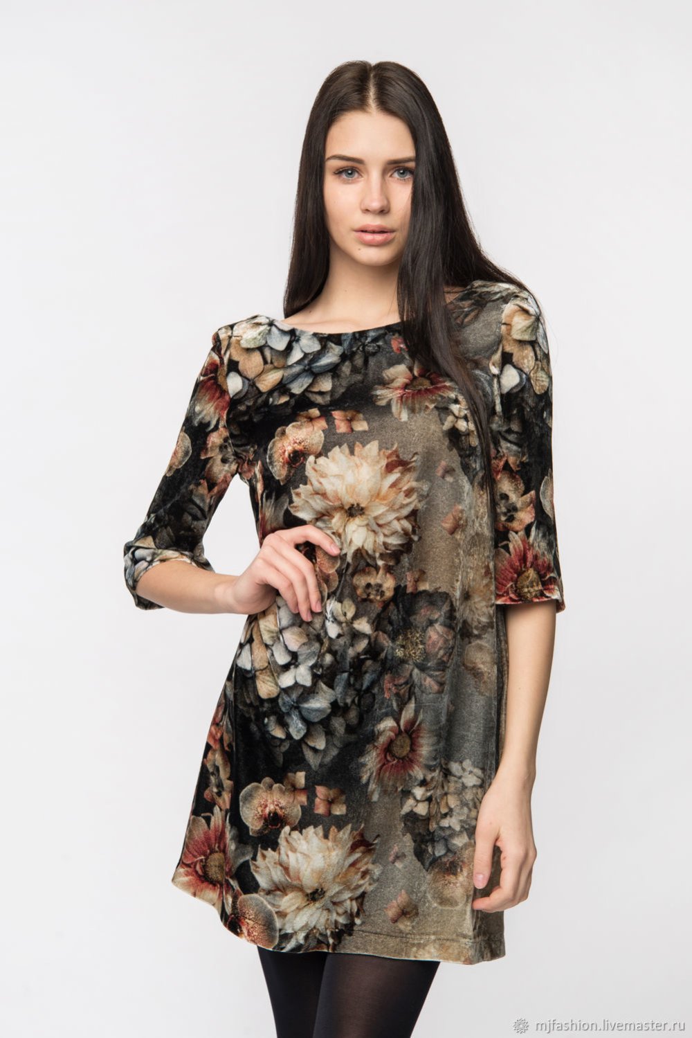 Платье из панбархата на шифоне