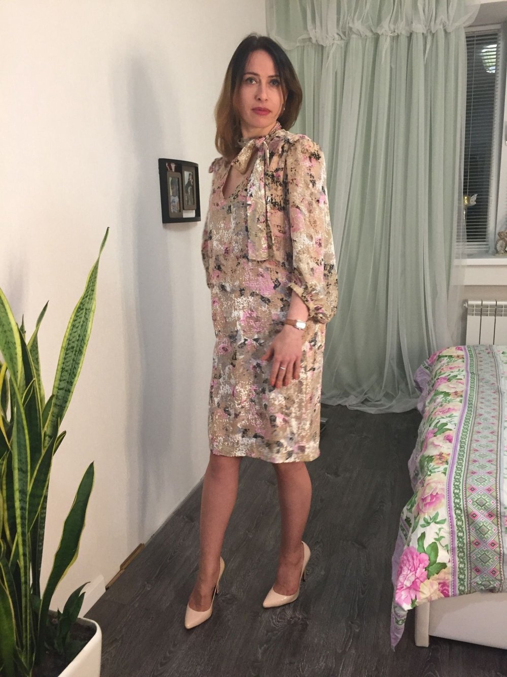 Платье из панбархата на шифоне брендовое