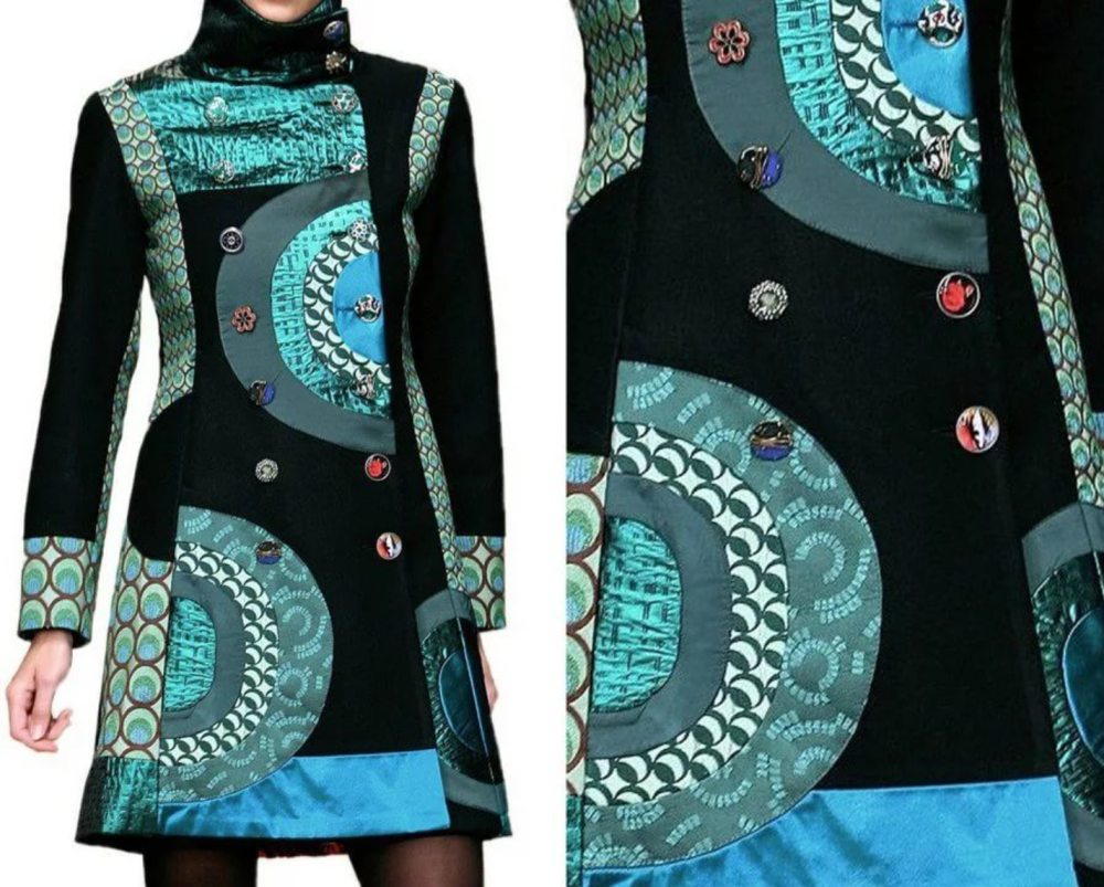 Пальто pompa комбинированное с простеганной спинкой