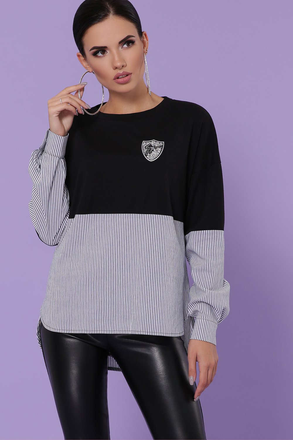 Комбинированный свитшот женский