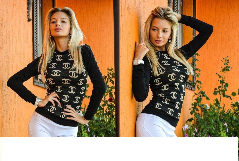 Комбинированные трикотажные блузки