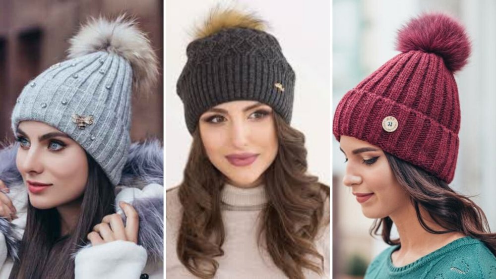 Шапки для треугольного лица женские