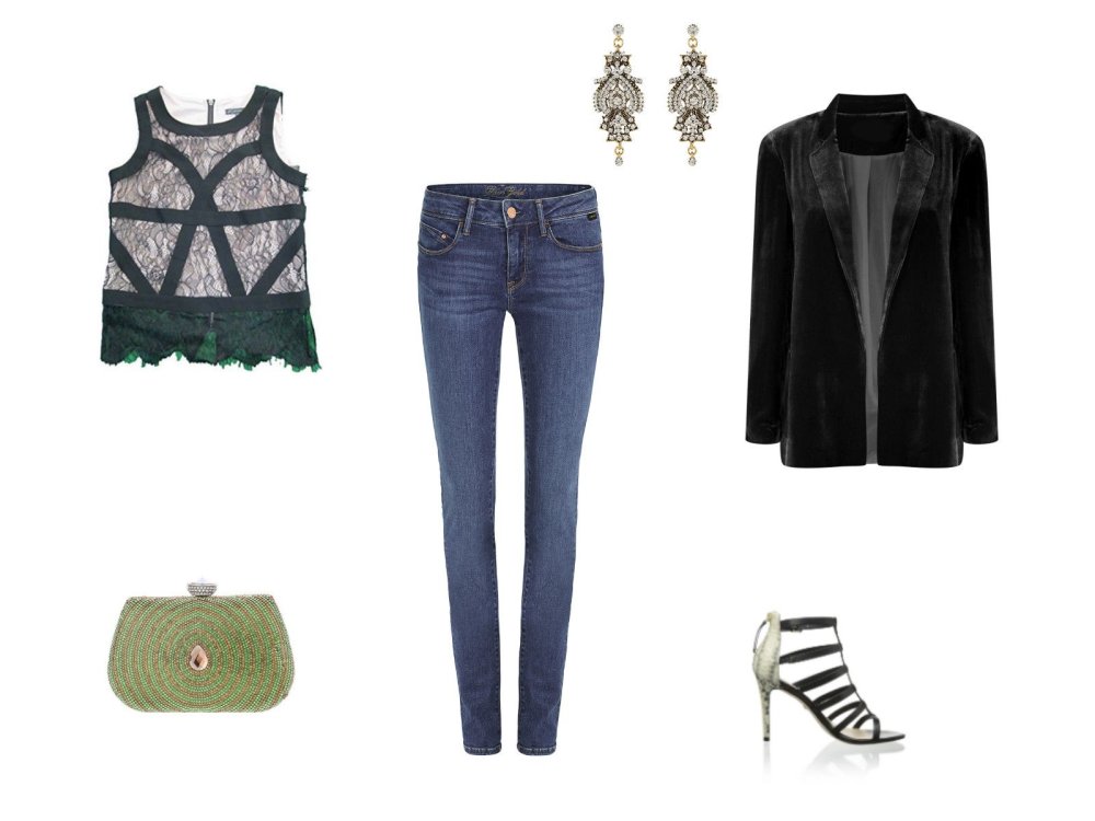 Образ с джинсами на вечеринку