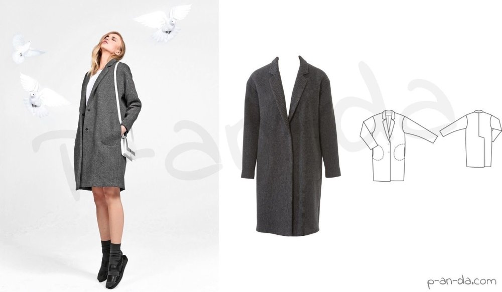 Пальто кокон Бурда