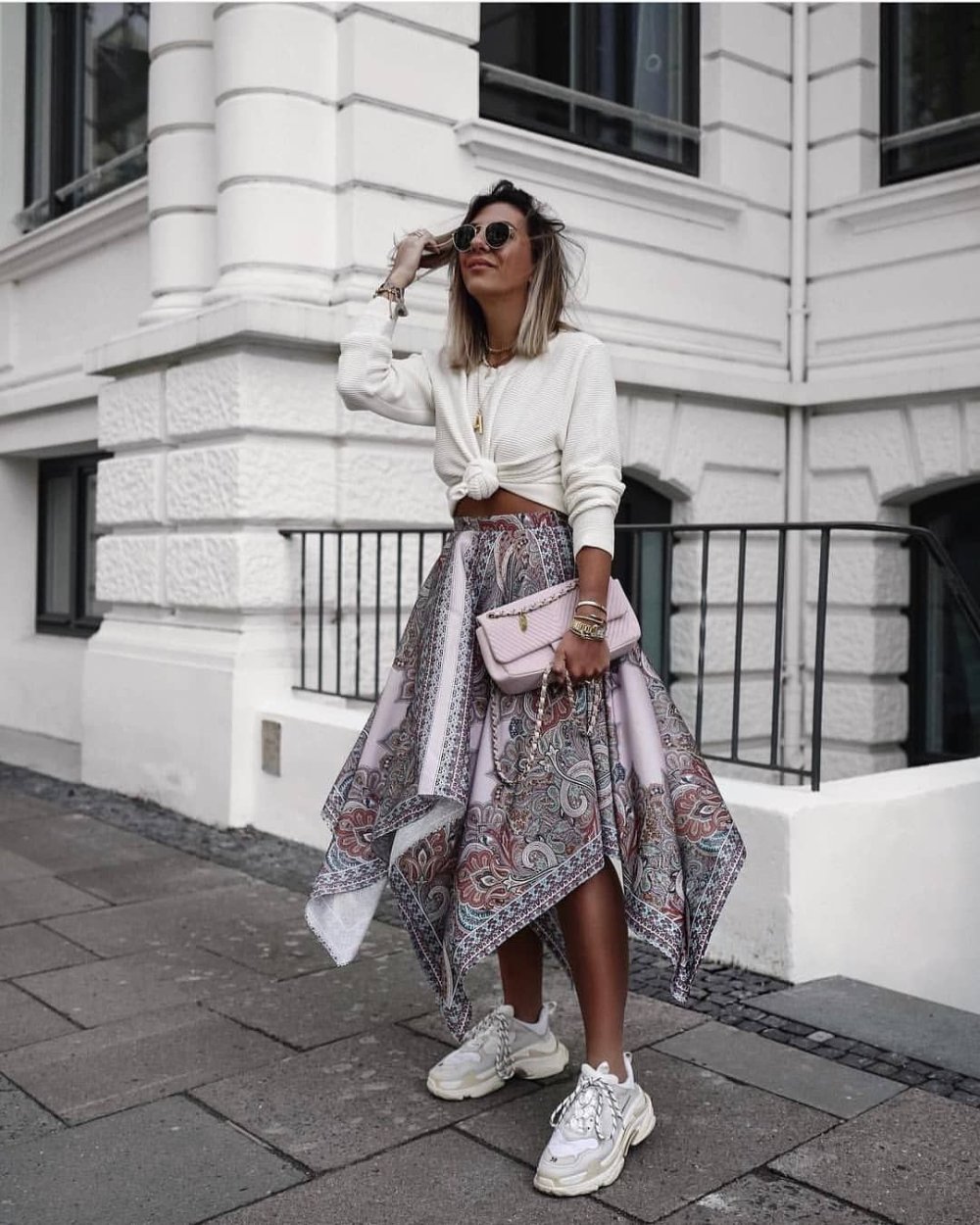 Шелковая юбка и топ