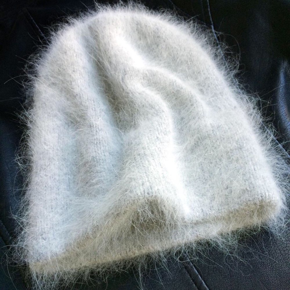 Шапка из ангора рэббит