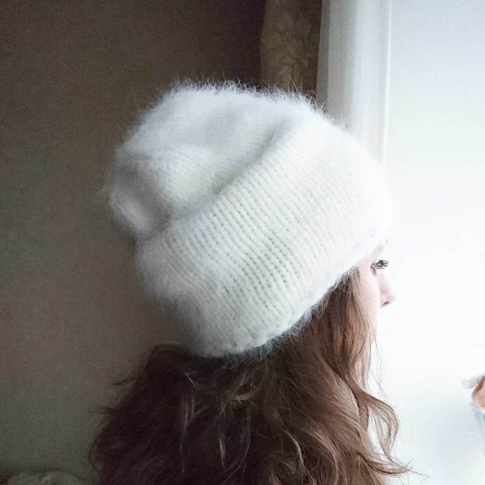 Черная ангора раббит 50 шапка