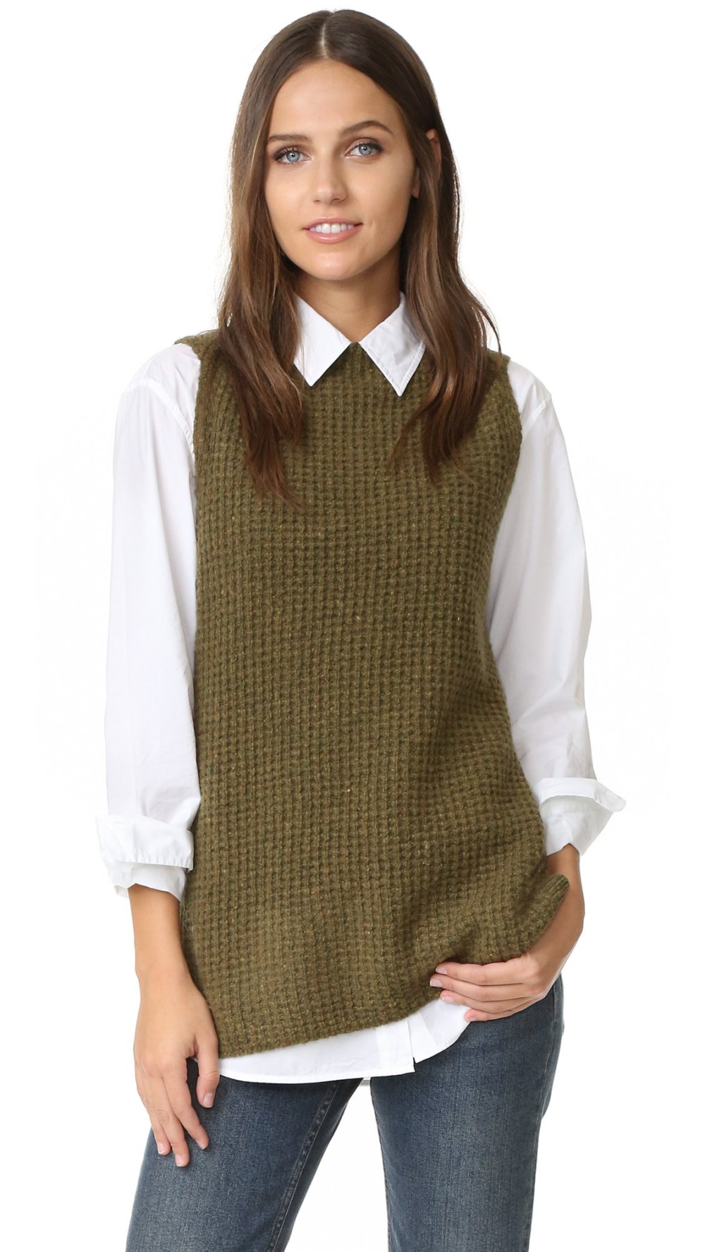 Белый классический жилет женский в стиле 90-х