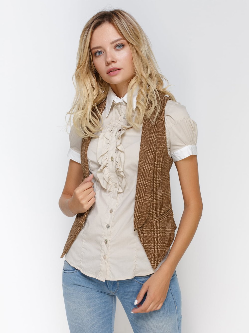 Твидовый жилет женский