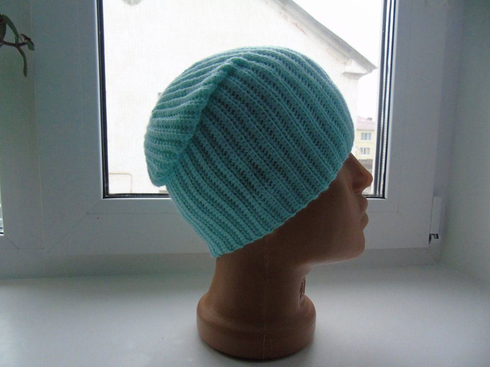 Шапка резинка 2х2 Alize Wool Cotton