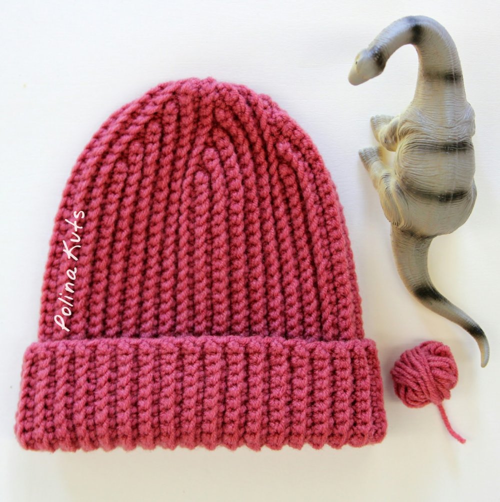 Шапка бини резинкой 2х2