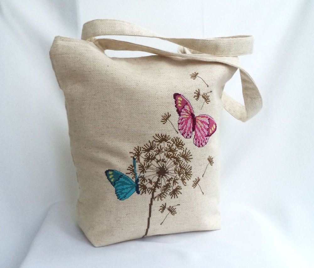 Сумка из льна с вышивкой