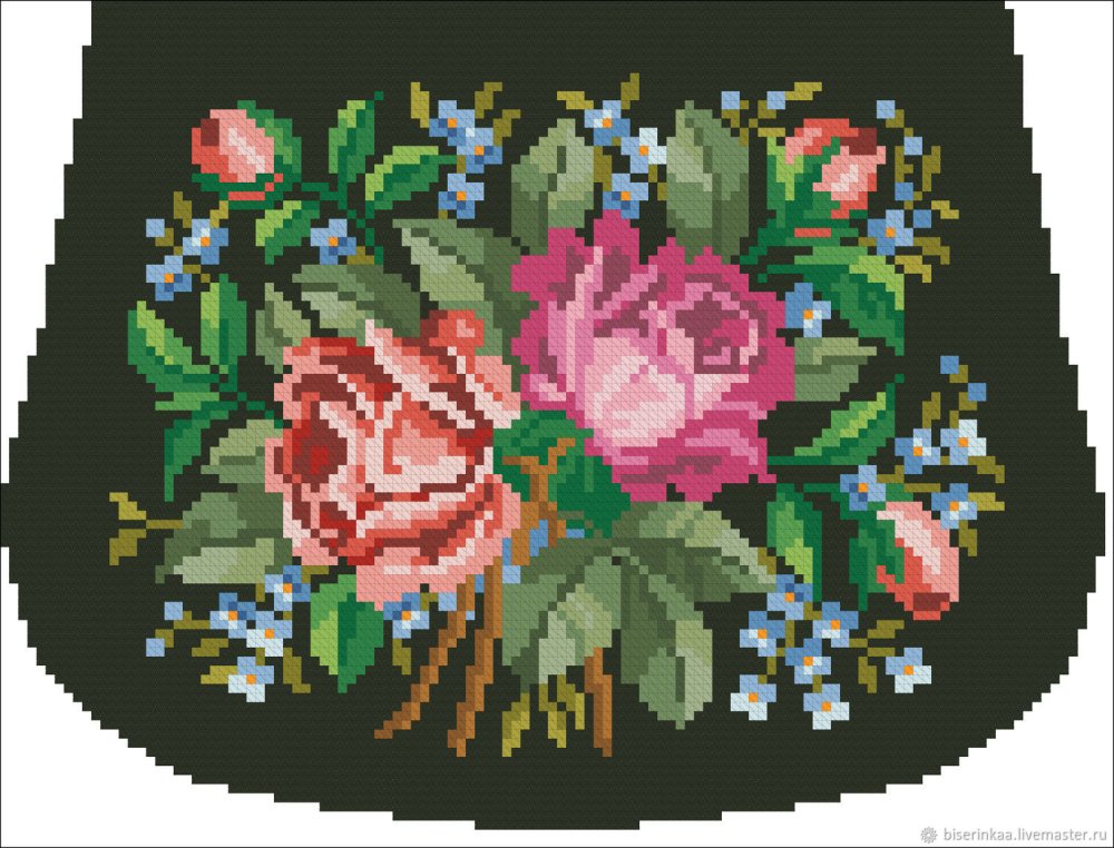 Сумочка вышивка крестом цветы