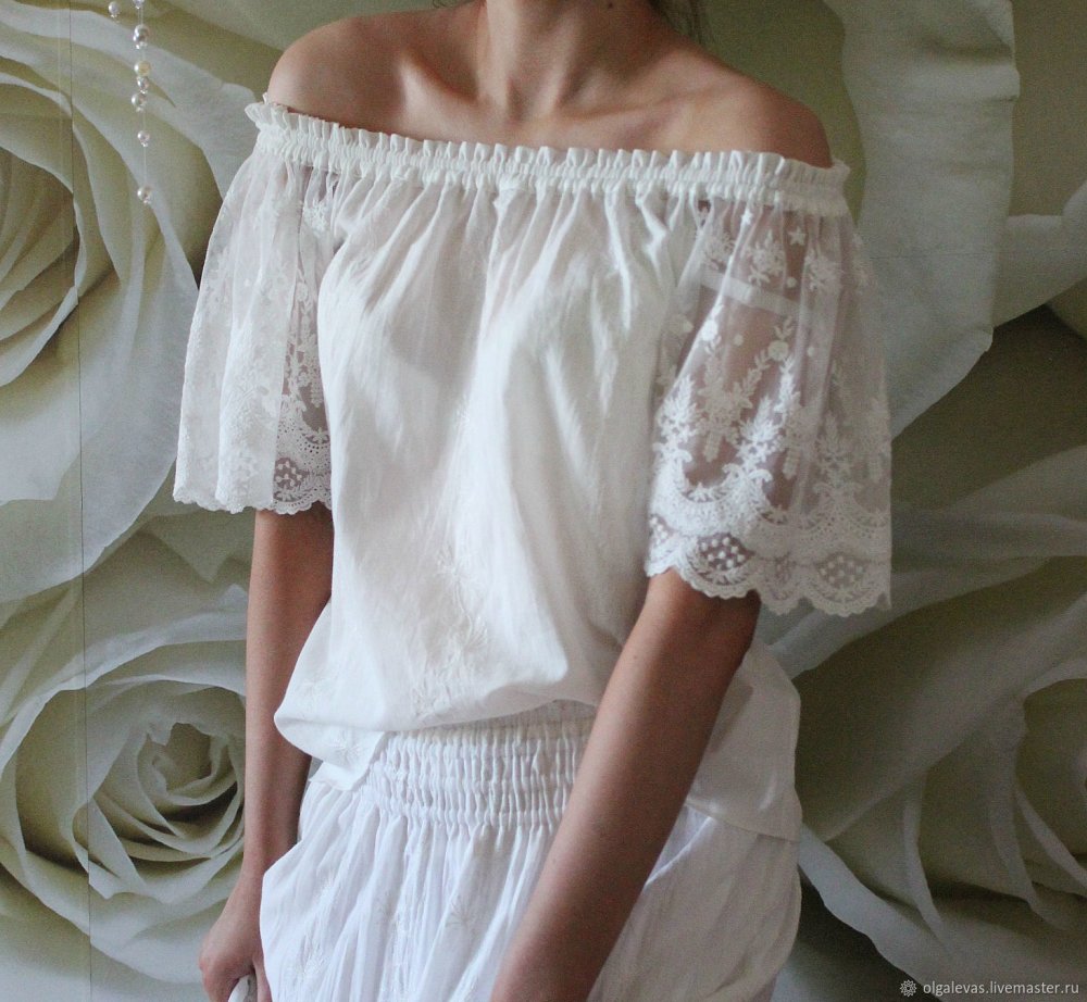 Батистовое платье с кружевом