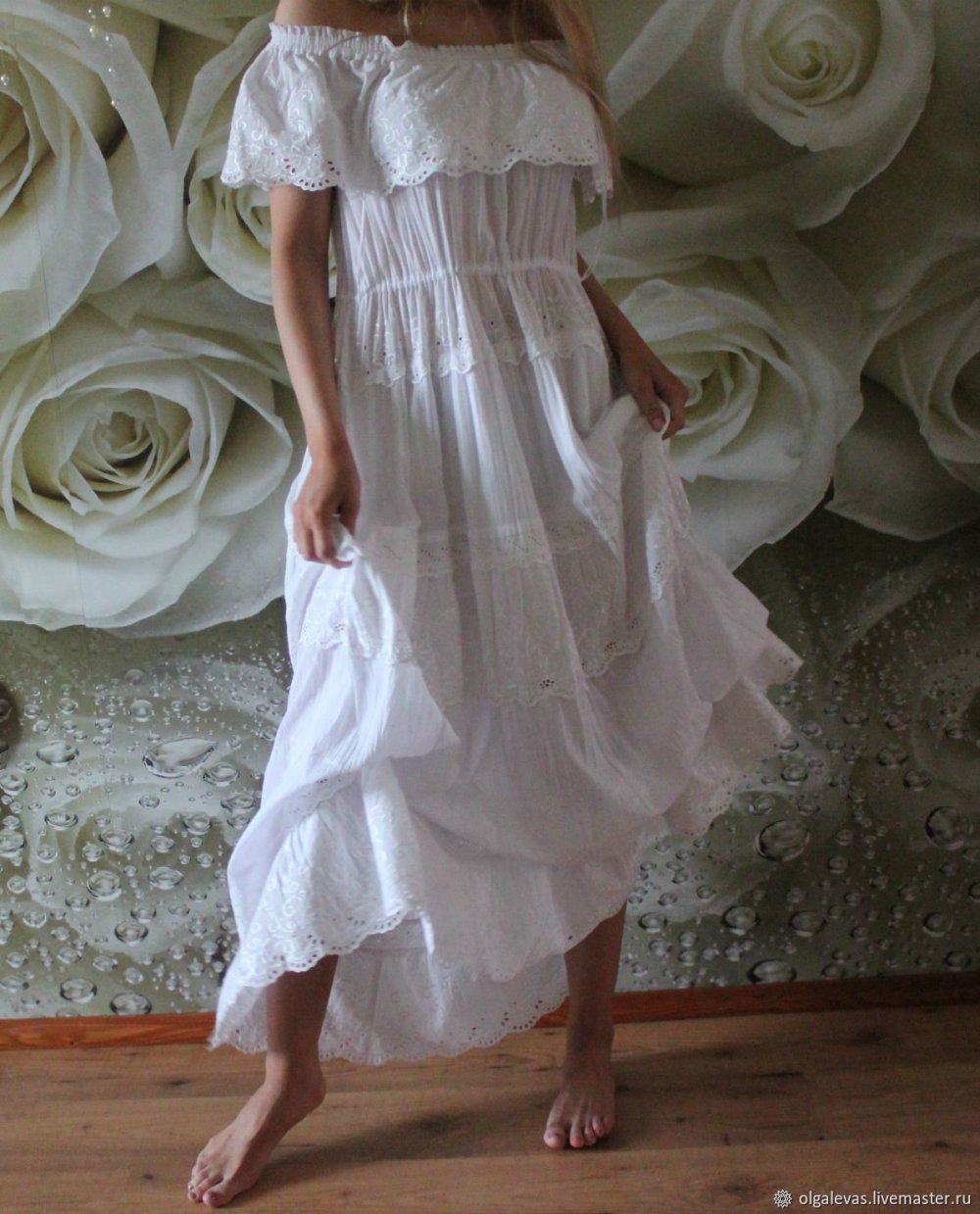 Белый кружевной сарафан