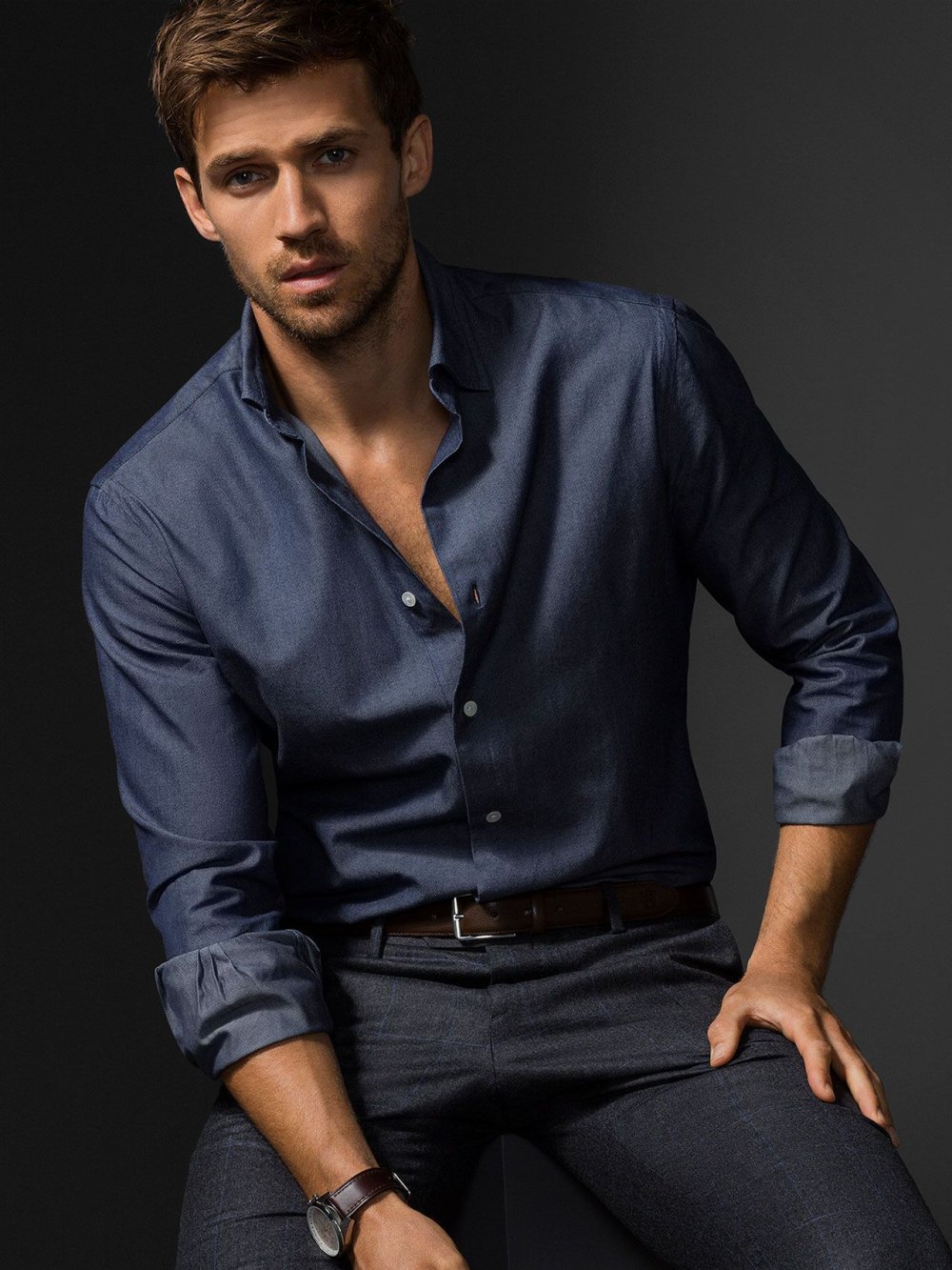 Джинсы с джинсовой рубашкой